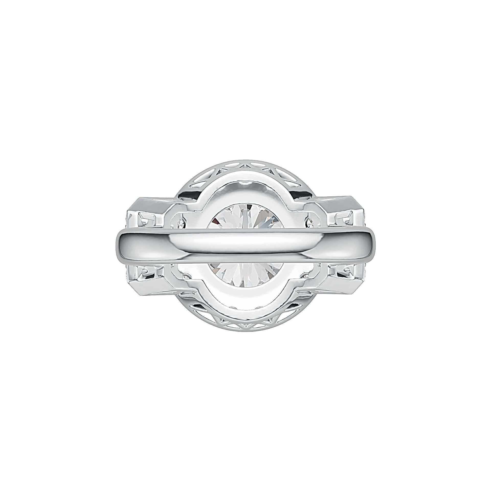 Sterling Silver Semi Mount Ring Setting Round RD 10x10mm Emerald OCT 5x4mm DHJ