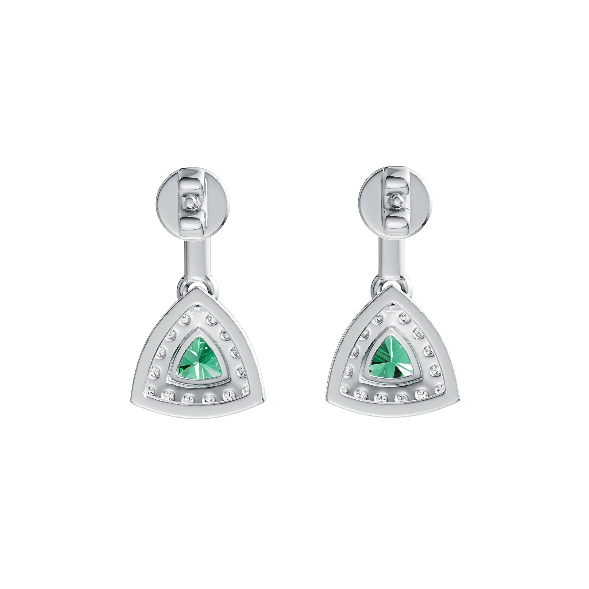 Sterling Silver Semi Mount Earrings Setting Trillion TL 4X4mm DHJ