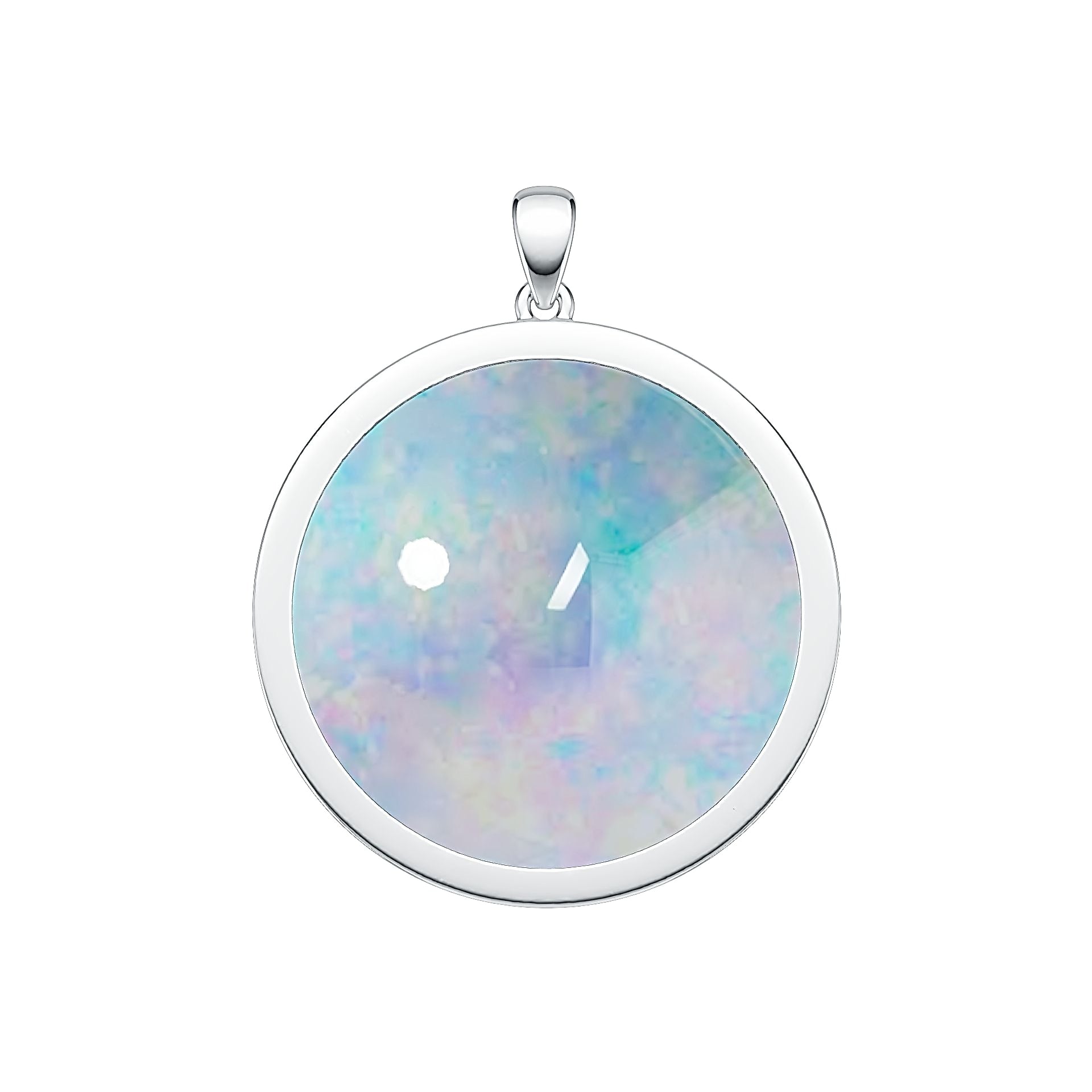 Sterling Silver Semi Mount Pendant Setting Round RD 27x27mm DHJ
