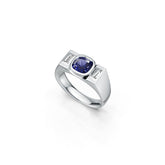 Men's Rings Sterling Silver Royal Blue Sapphire Ring Mounting Cushion CU 6.5X6.5mm