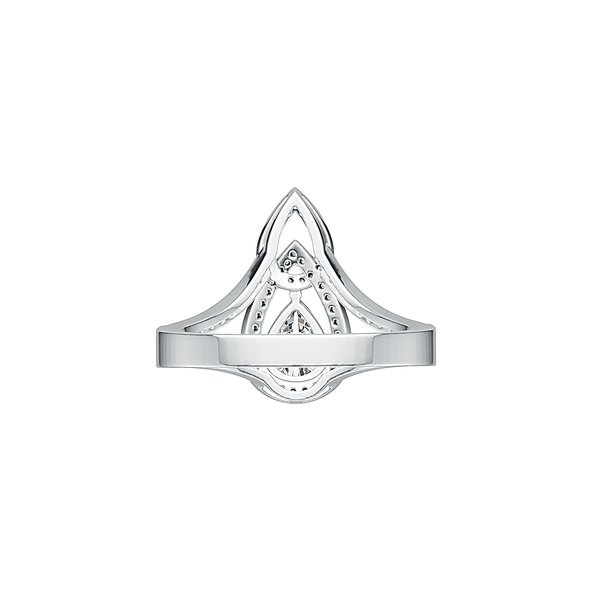 Sterling Silver Semi Mount Ring Setting Pear PE 8X6mm with White Topaz DHJ