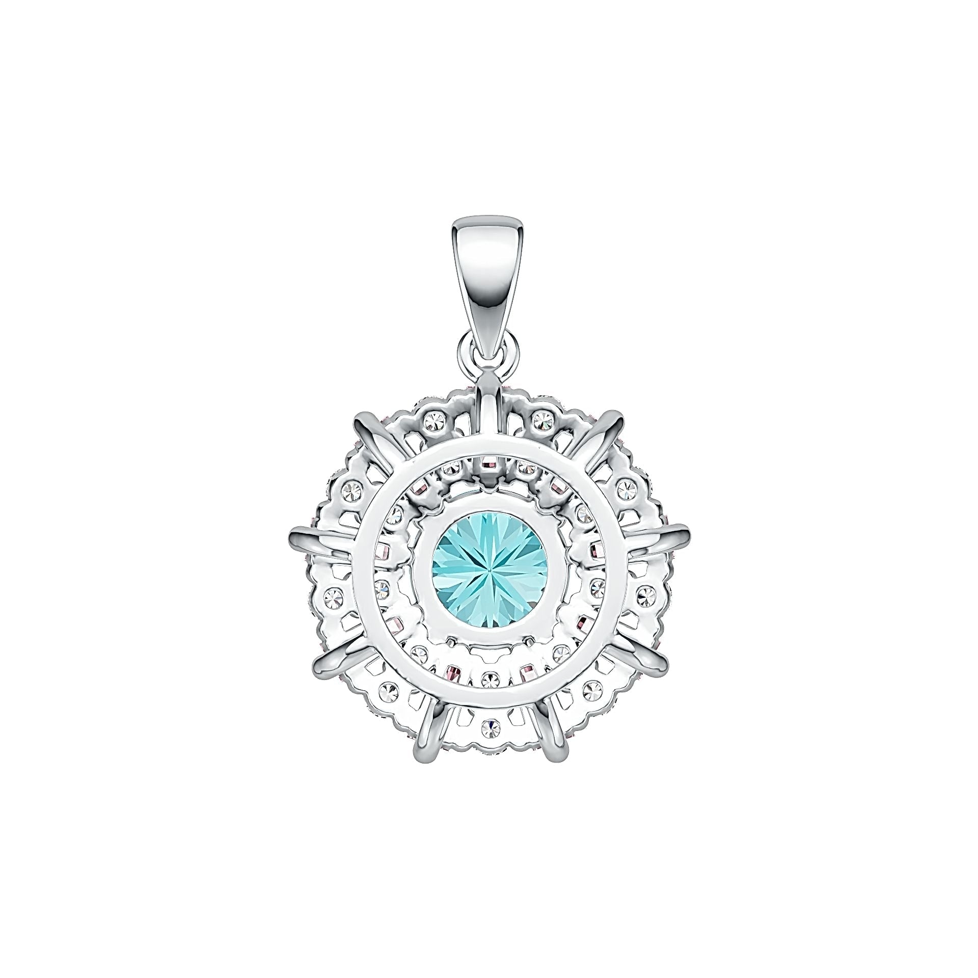Sterling Silver Semi Mount Pendant Setting Round RD 7x7mm DHJ