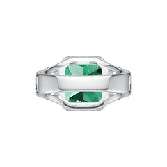 Sterling Silver Semi Mount Ring Setting Asscher SQ 12X12mm Art Deco Style Syzjewelry