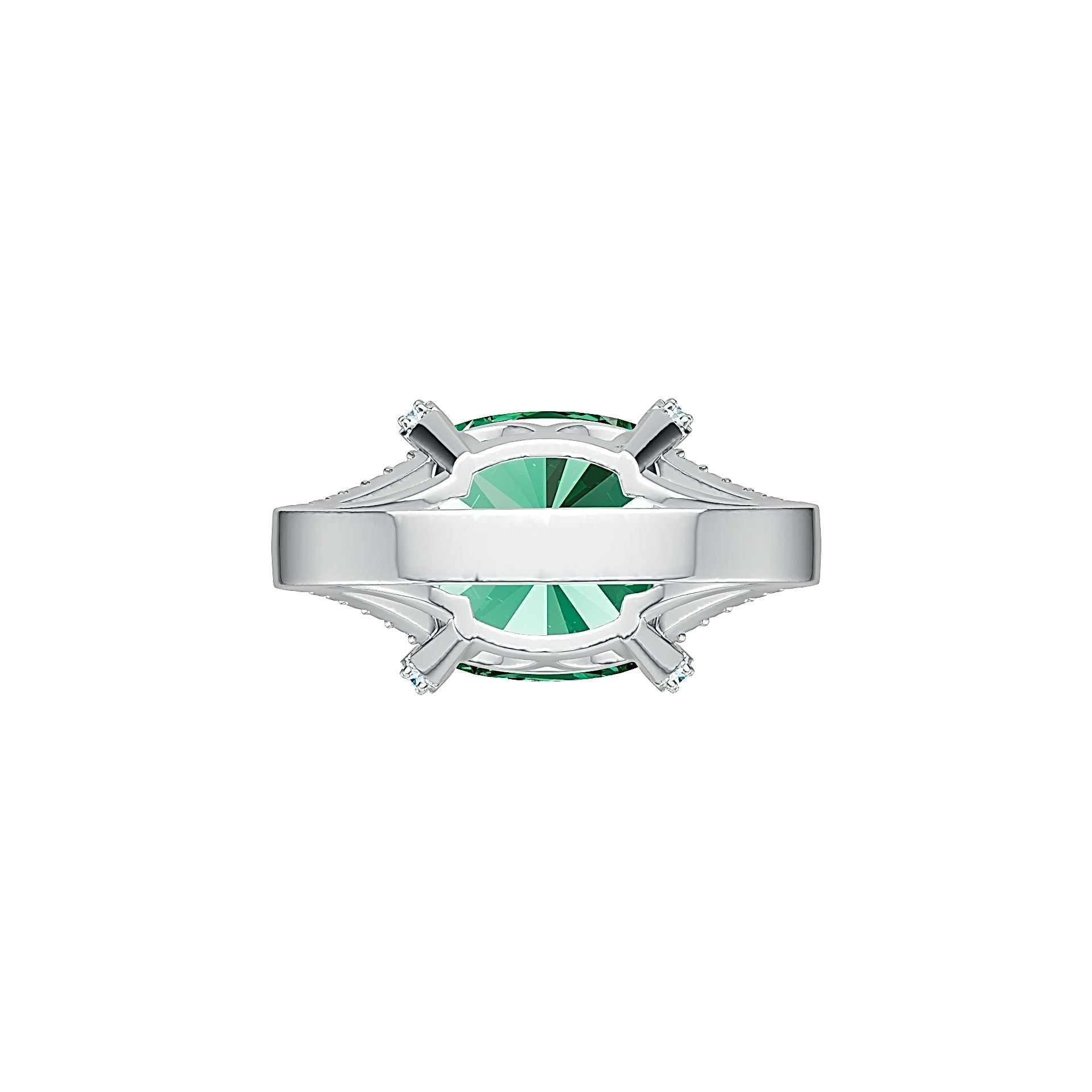 Sterling Silver Semi Mount Ring Setting Cushion CU 12X12MM TRI 6X5MM DHJ
