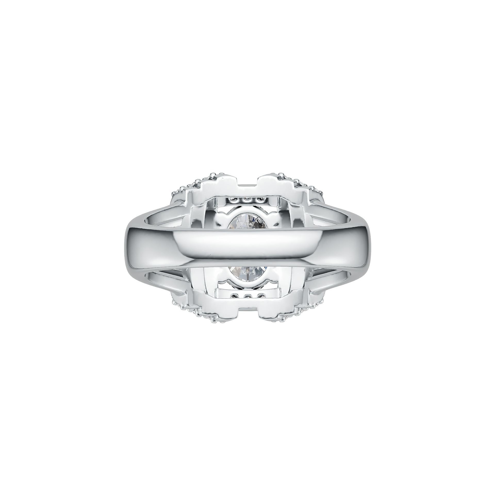 Sterling Silver Semi Mount Ring Setting Oval OV 8X6mm Split Shank DHJ