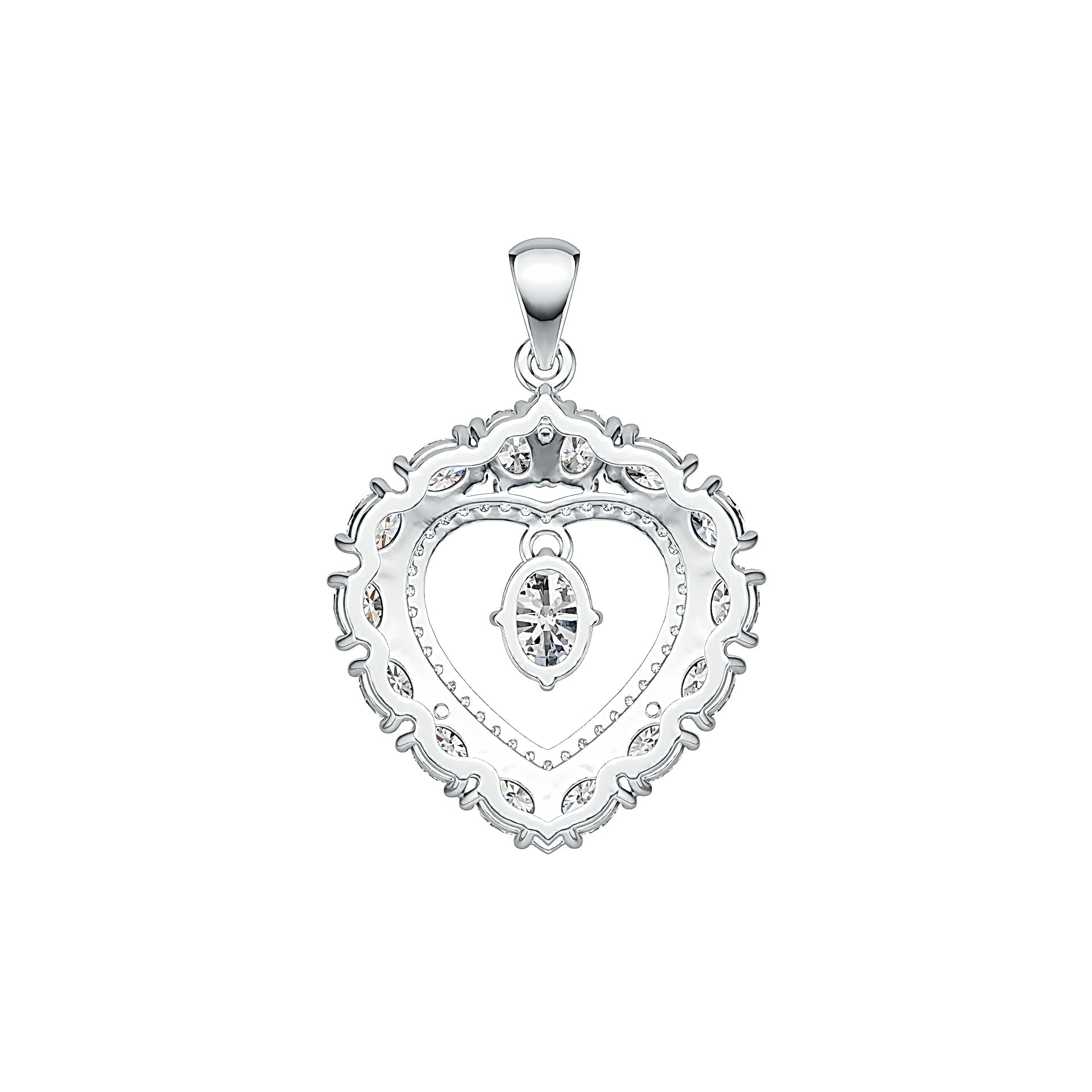 Sterling Silver Semi Mount Pendant Setting Oval OV 7X5mm with White Topaz DHJ