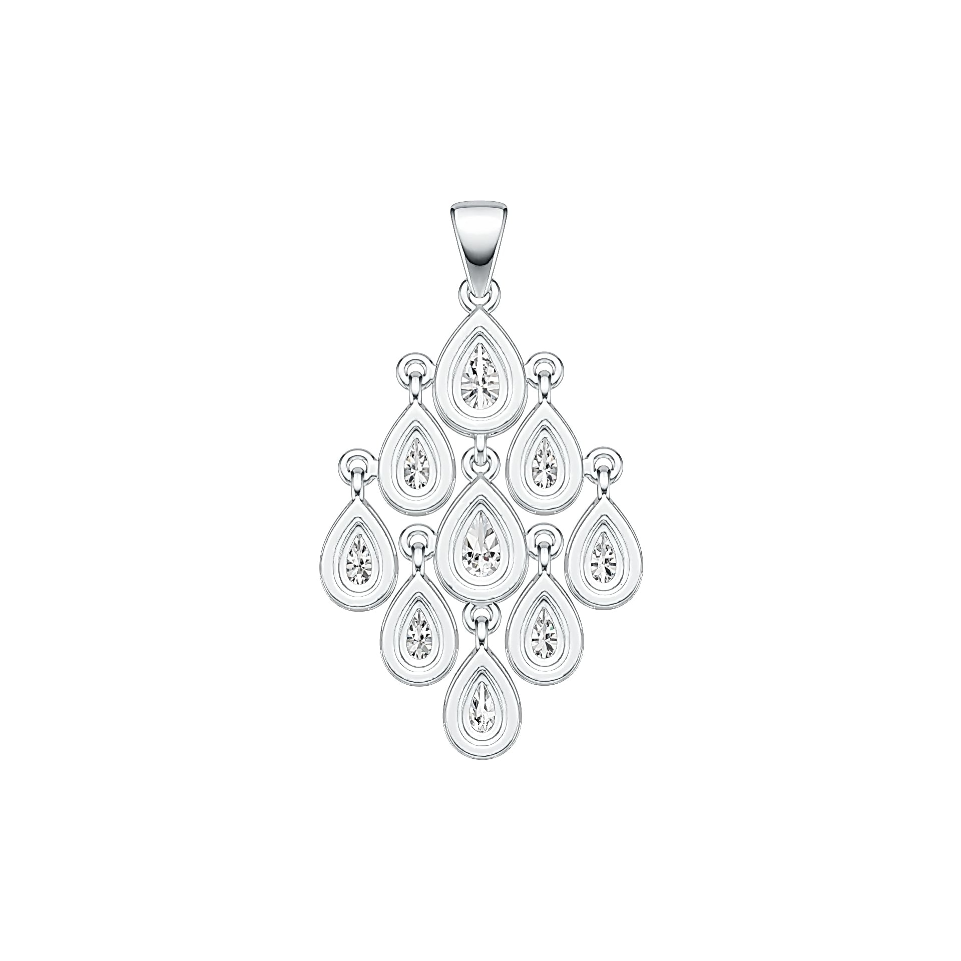 Sterling Silver Semi Mount Pendant Setting Pear PE 6X4mm PE 5X3mm DHJ