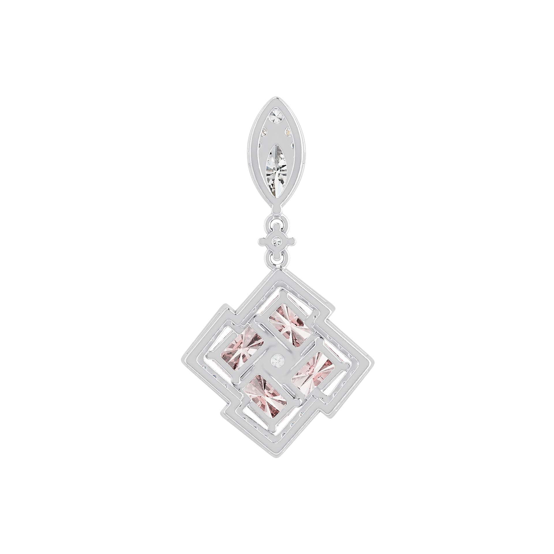 Sterling Silver Semi Mount Pendant Setting Emerald OCT 6X4mm MQ 8X4mm Syzjewelry