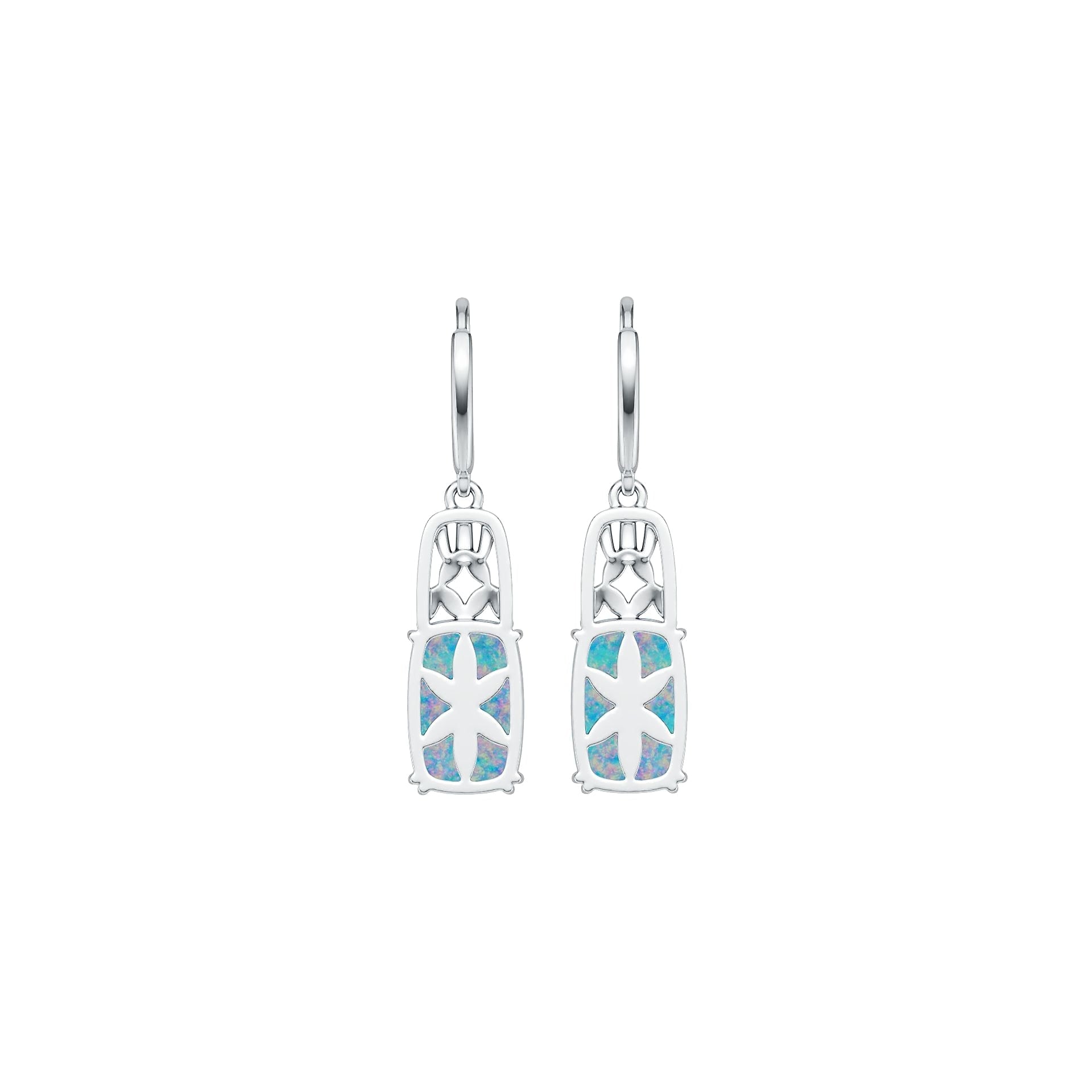 Sterling Silver Semi Mount Earrings Setting Cushion CU 12X8mm Cabochon DHJ
