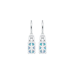 Sterling Silver Semi Mount Earrings Setting Cushion CU 12X8mm Cabochon DHJ
