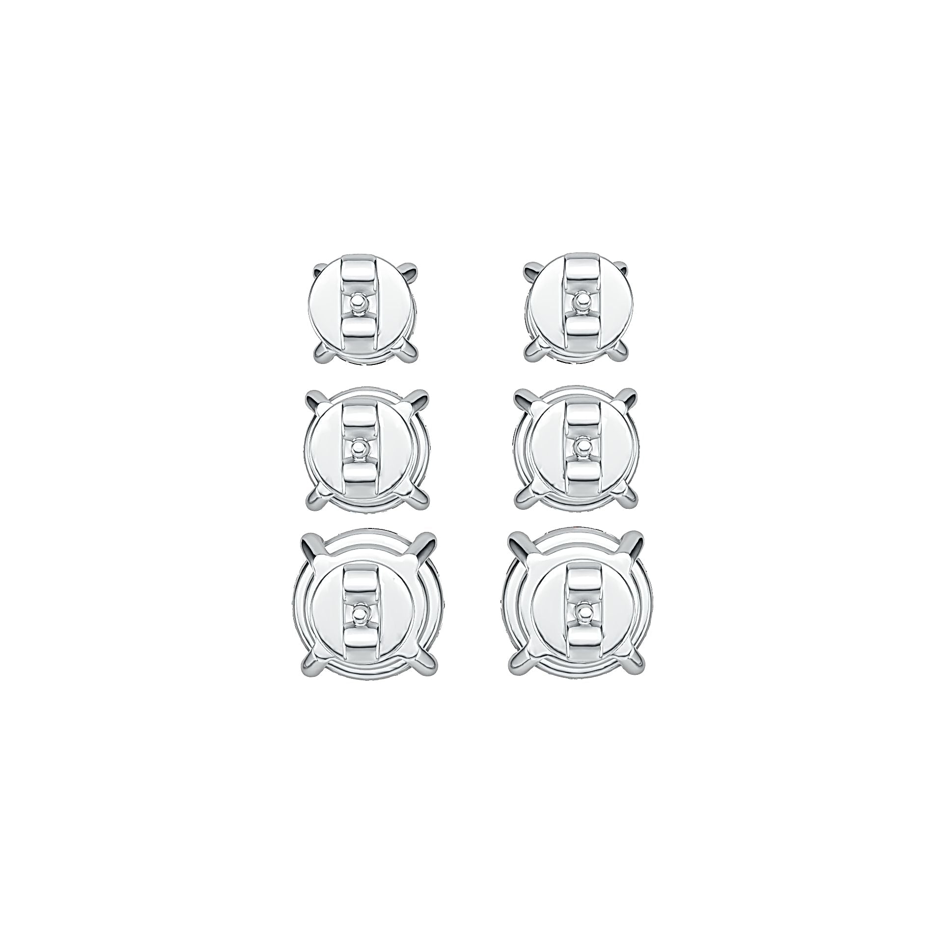 Sterling Silver Semi Mount Earrings Setting Round RD 6x6mm RD 5X5mm RD 4X4mm DHJ