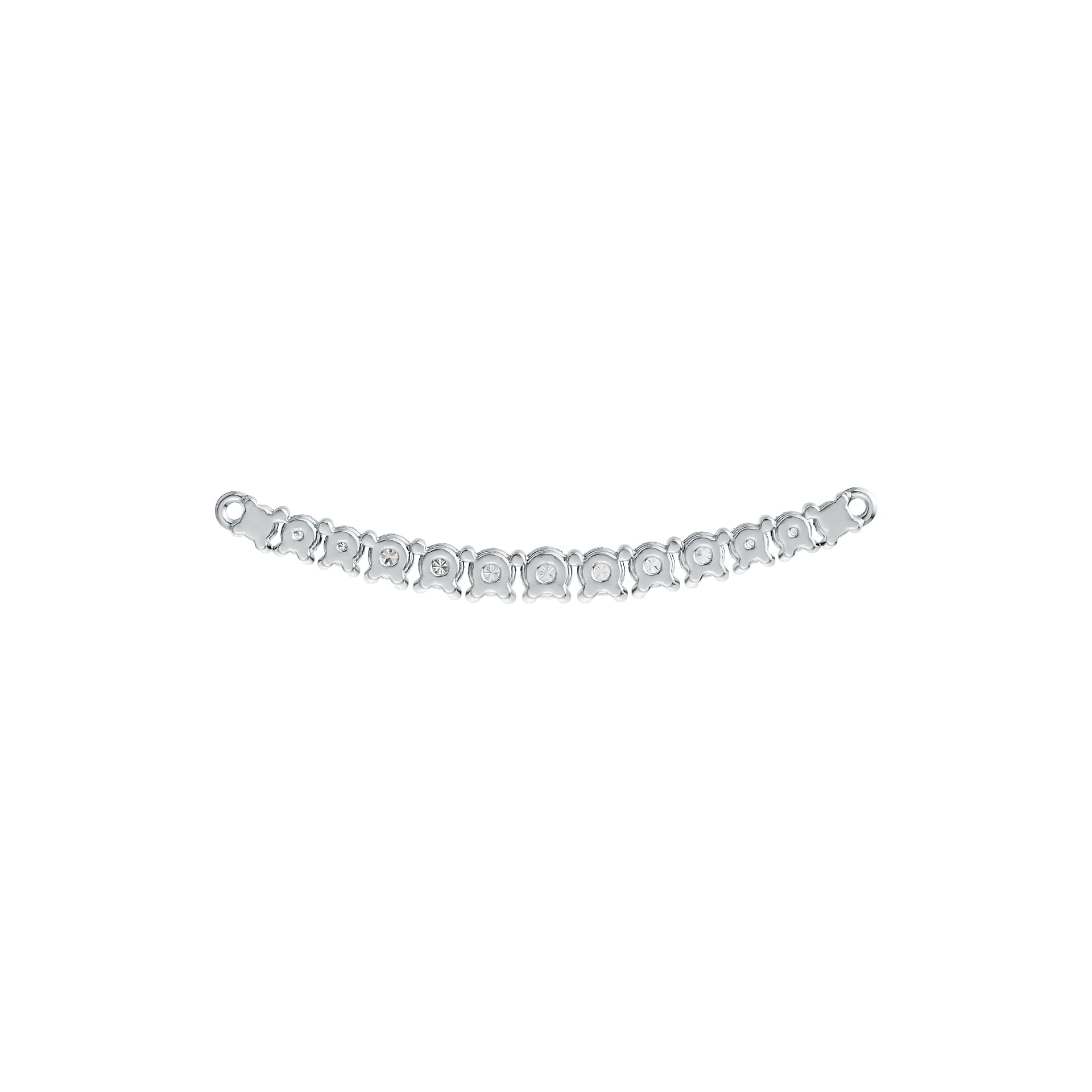 Sterling Silver Pendant Arc Curved with White Topaz or Moissanite DHJ