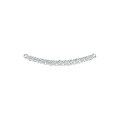 Sterling Silver Pendant Arc Curved with White Topaz or Moissanite DHJ