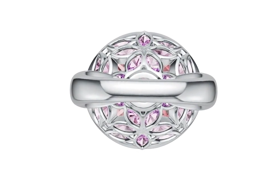 Sterling Silver Semi Mount Ring Setting Round RD 15x15mm DHJ