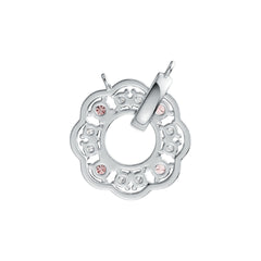 Sterling SilverPendant Setting with White Topaz or Moissanite Flower Theme Syzjewelry