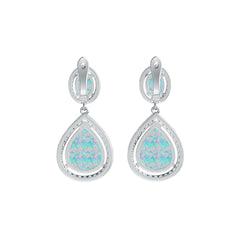 Sterling Silver Semi Mount Earrings Setting Pear PE 15X12mm OV 8X6mm Cabochon - Syzjewelry