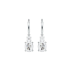 Sterling Silver Semi Mount Earrings Setting Oval OV 9X7mm RD 3.5x3.5mm DHJ