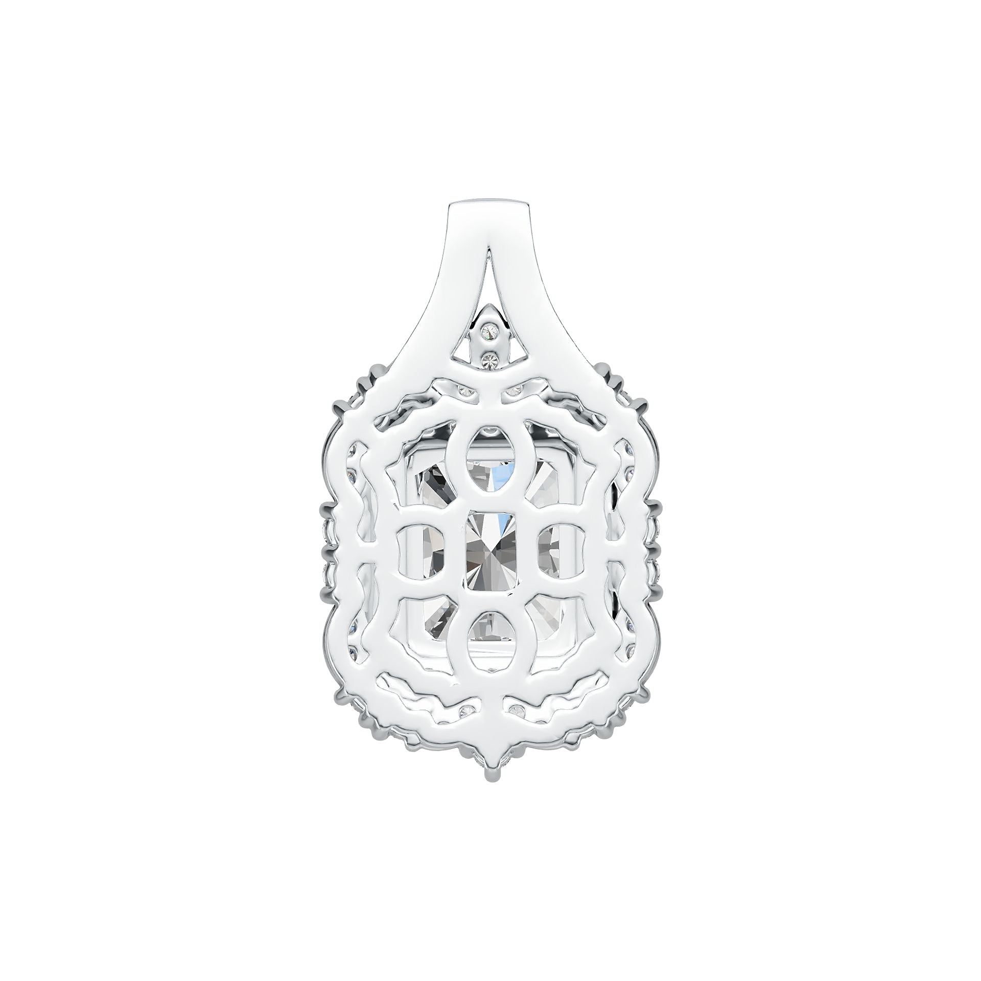 Sterling Silver Semi Mount Pendant Setting Emerald OCT 10X8mm DHJ