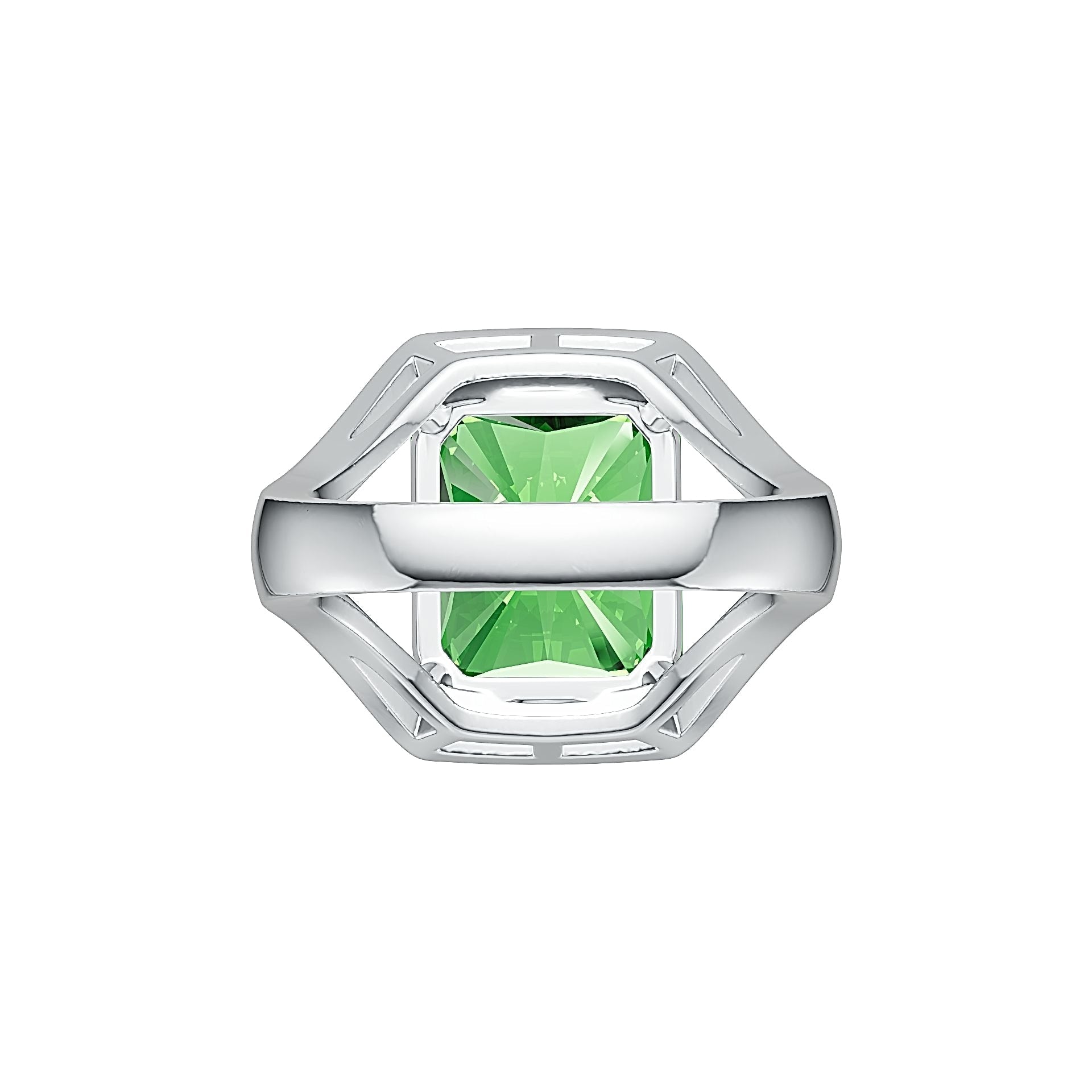 Sterling Silver Semi Mount Ring Setting Emerald OCT 14X12mm DHJ