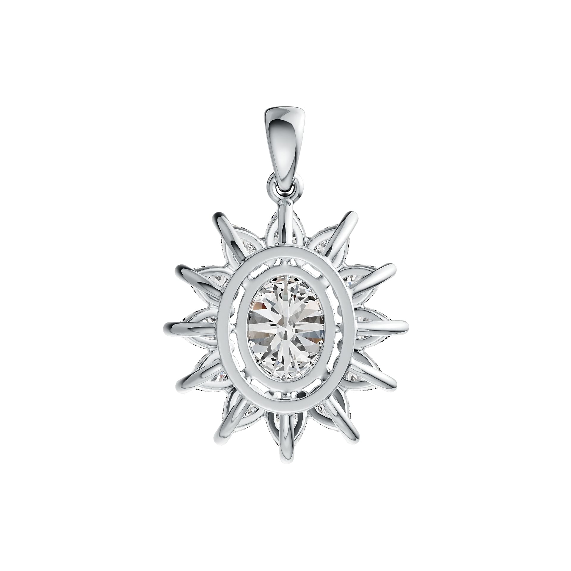 Sterling Silver Semi Mount Pendant Setting Oval OV 9X7mm DHJ
