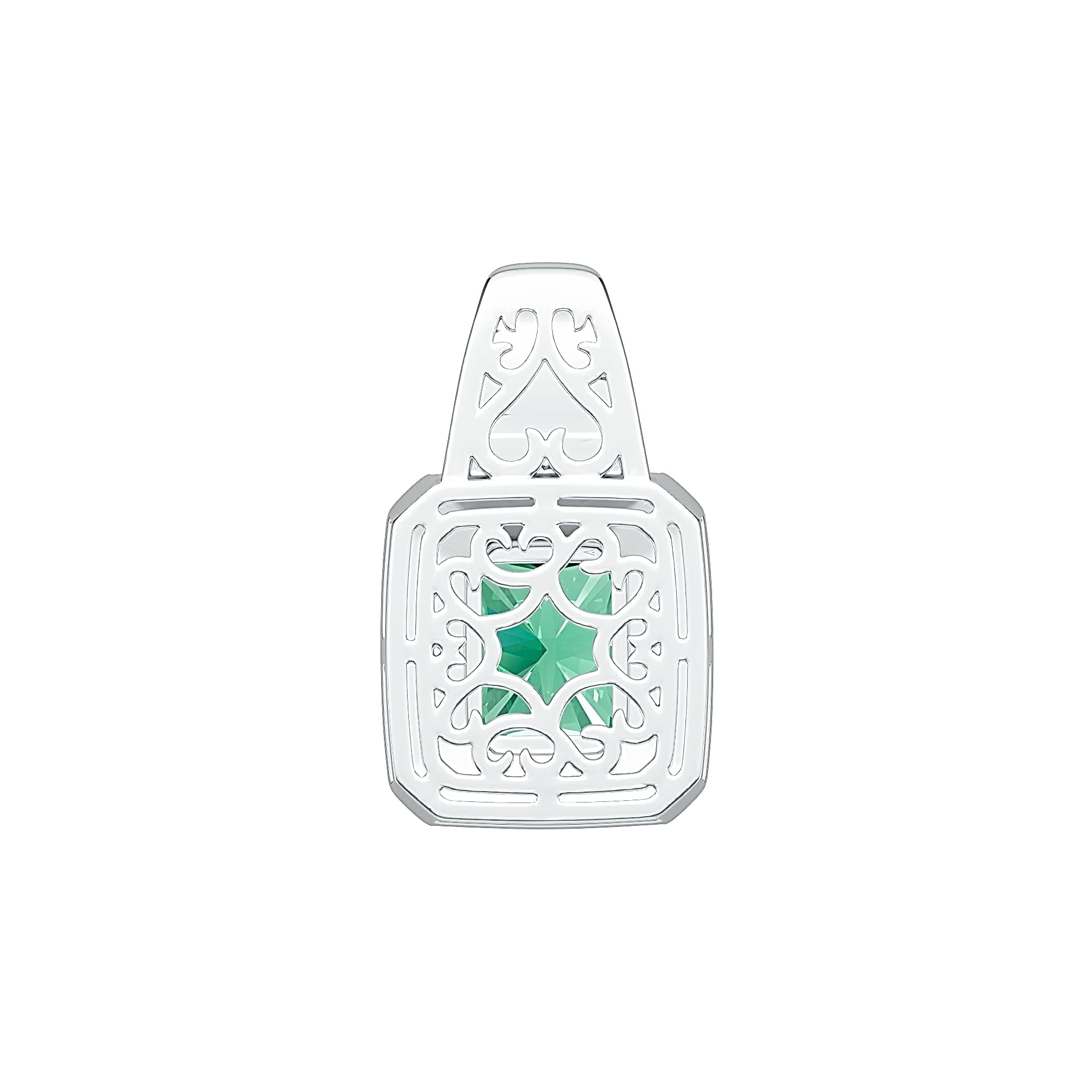 Sterling Silver Semi Mount Pendant Setting Emerald OCT 10X8mm DHJ