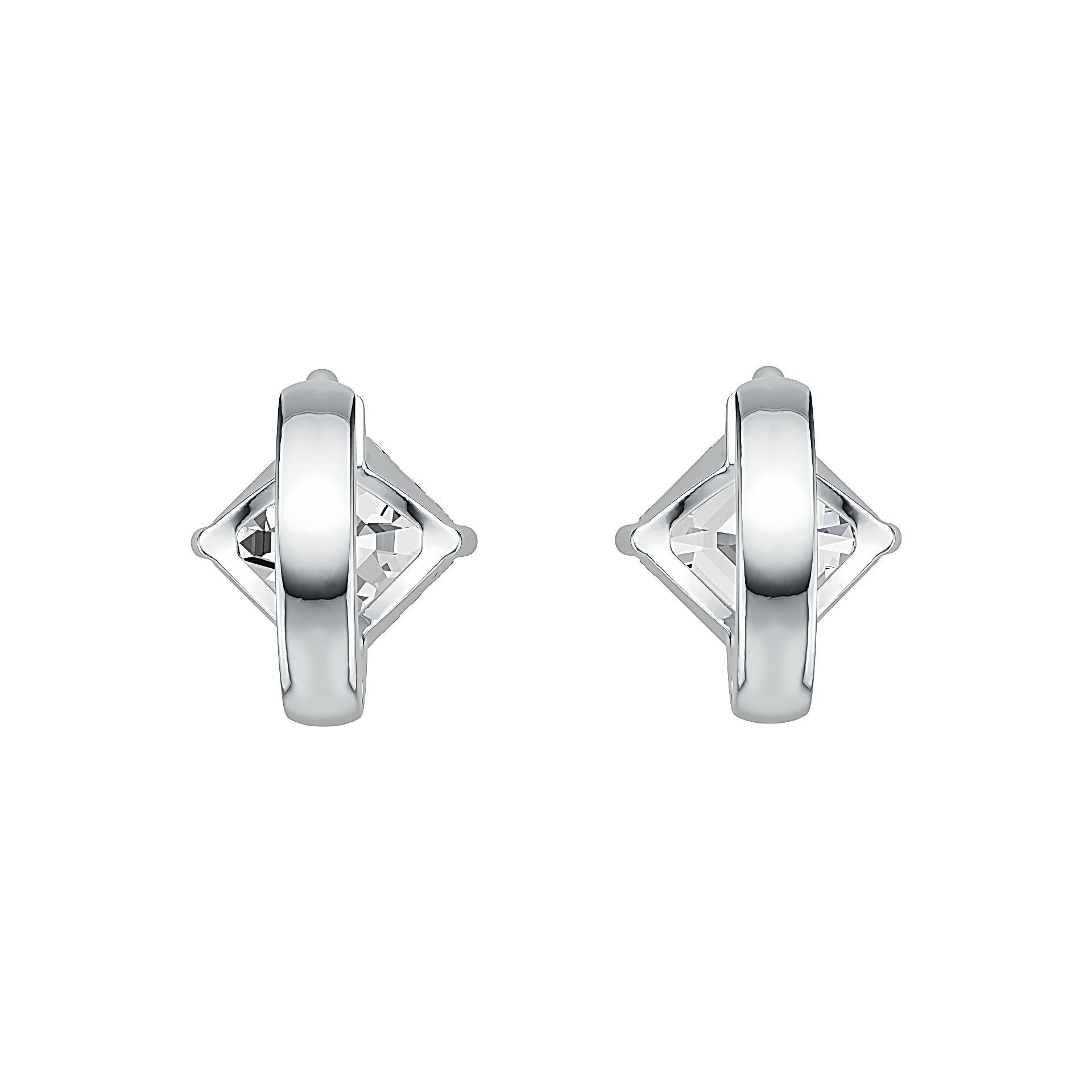 Sterling Silver Semi Mount Earrings Setting Emerald OCT 7X7mm DHJ