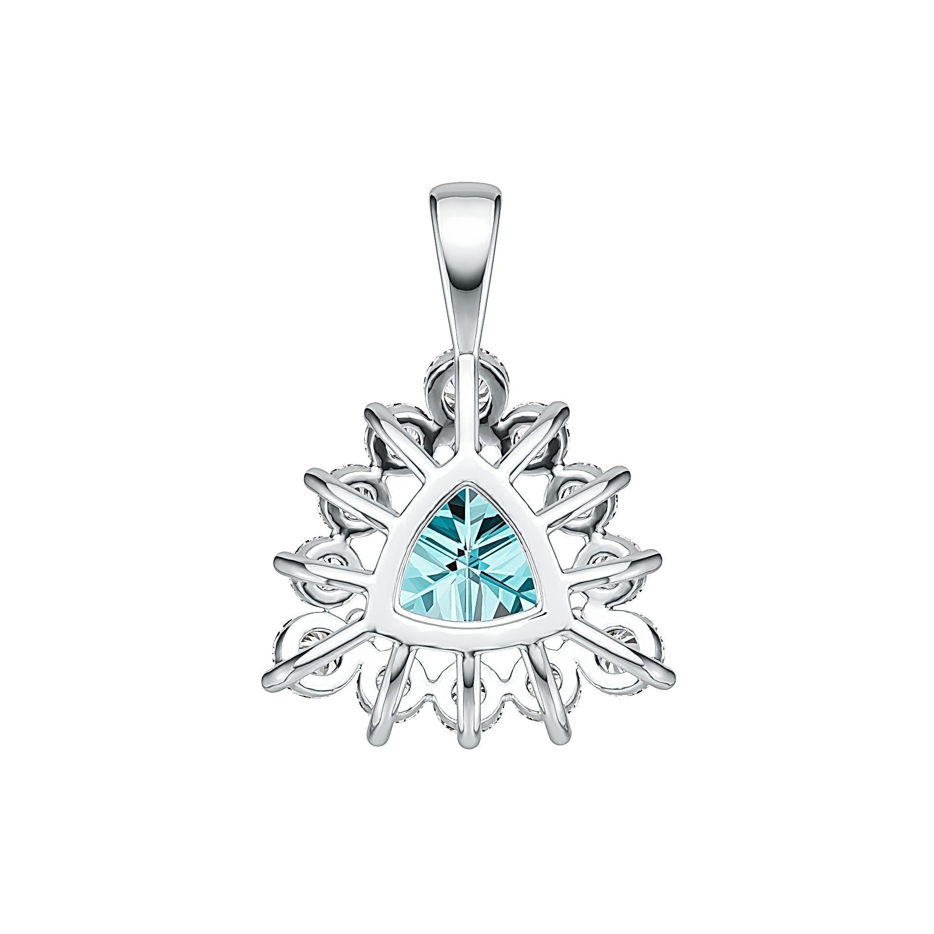 Sterling Silver Semi Mount Pendant Setting Trillion TRI 7x7mm Syzjewelry