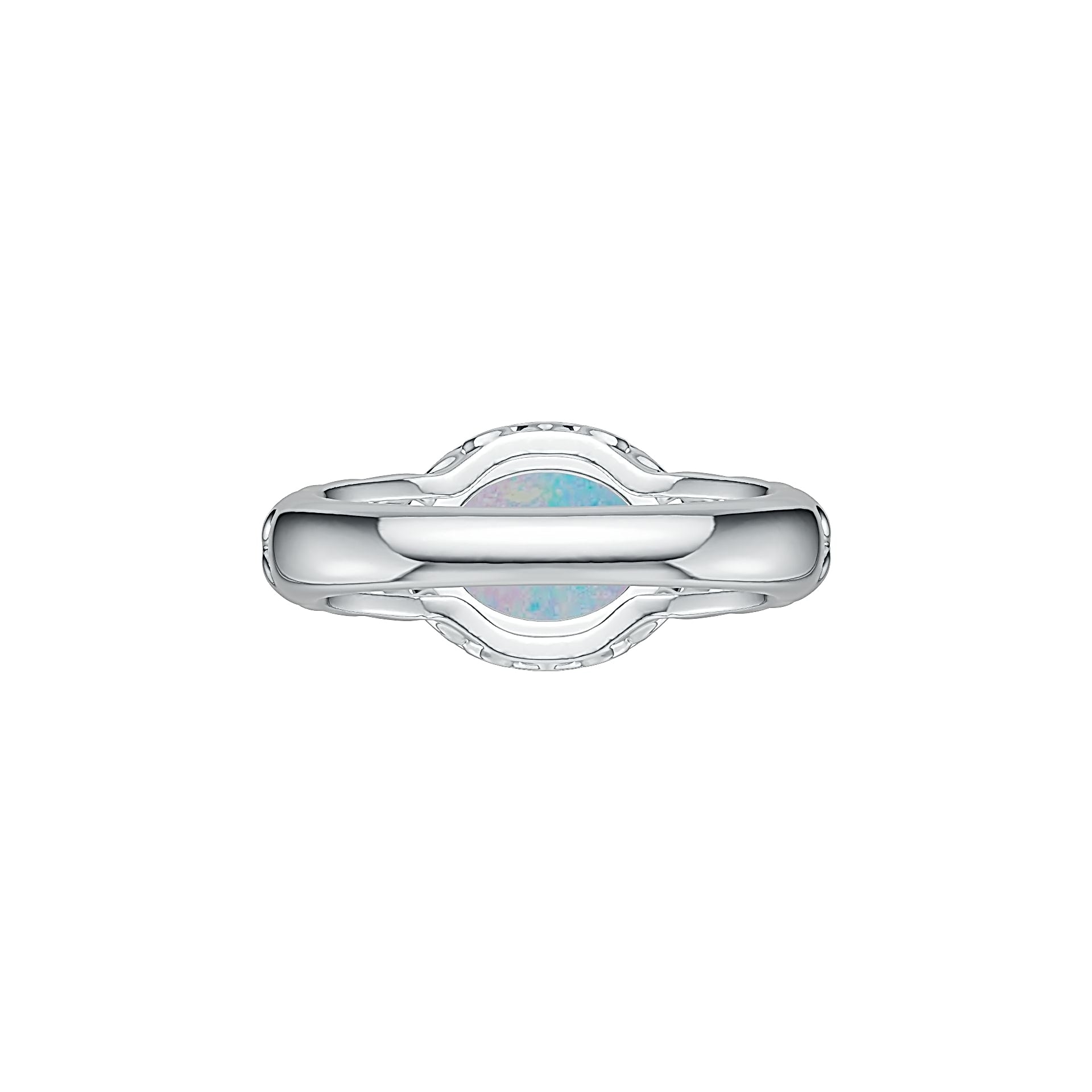 Filigree Sterling Silver Semi Mount Ring Setting Cabochon OV 10x8mm White Topaz Syzjewelry