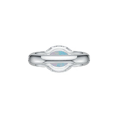 Filigree Sterling Silver Semi Mount Ring Setting Cabochon OV 10x8mm White Topaz Syzjewelry
