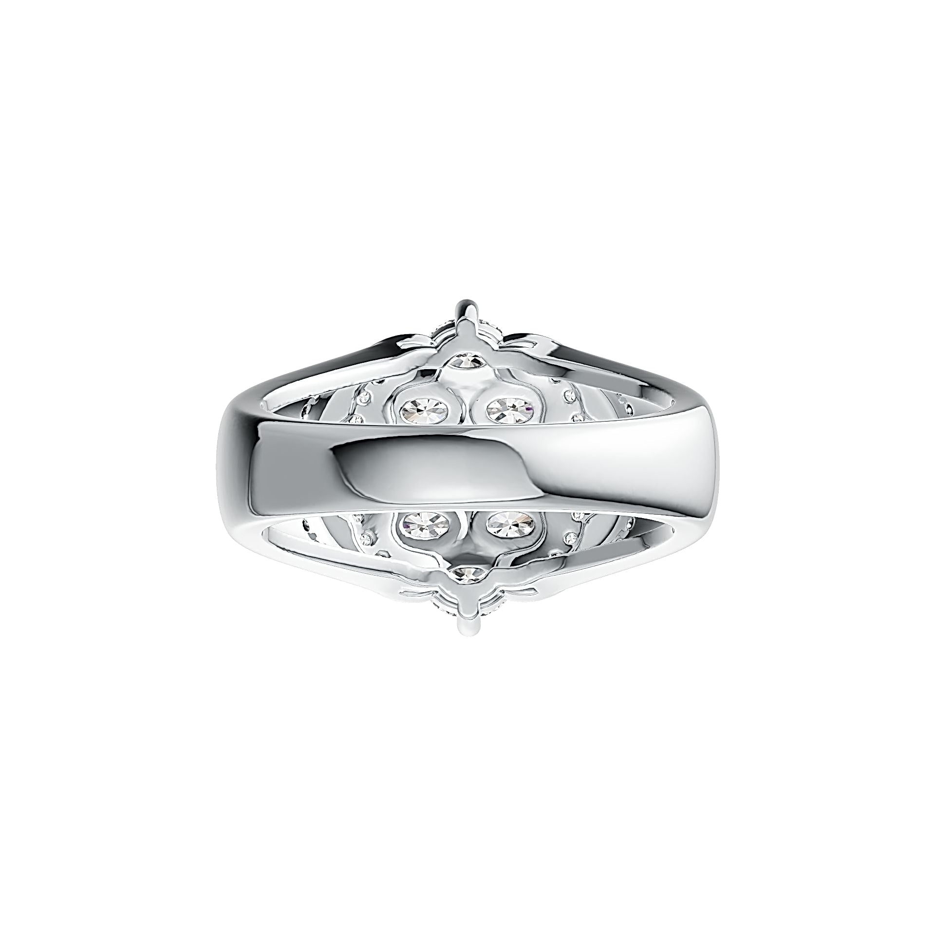 Sterling Silver Semi Mount Ring Setting Oval OV 4X3mm with White Topaz - Syzjewelry
