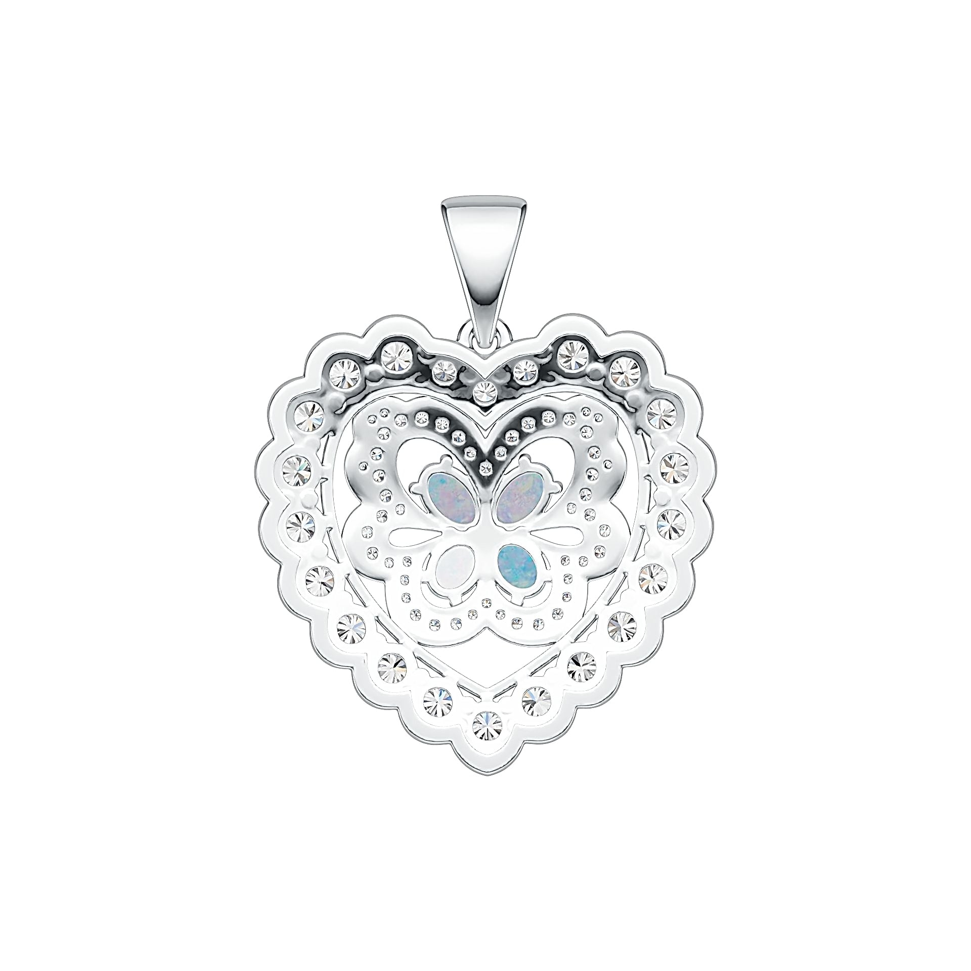 Sterling Silver Semi Mount Pendant Setting Oval OV 5x5mm Heart Pendant DHJ