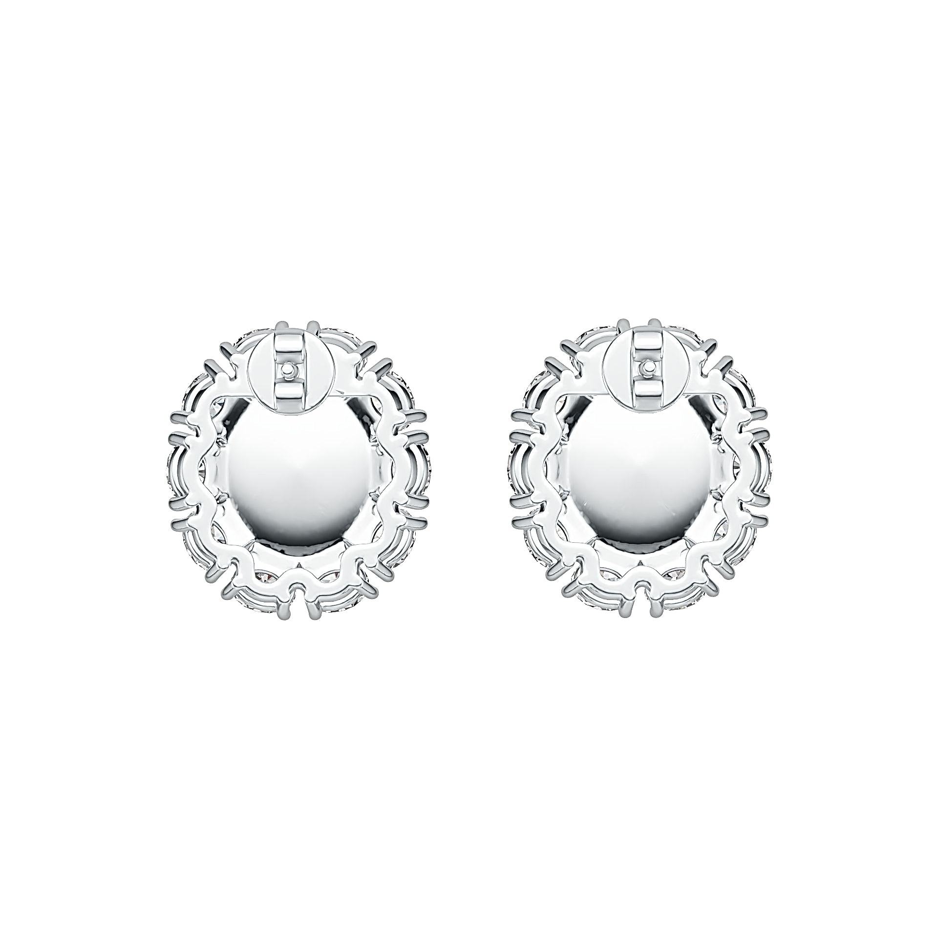 Sterling Silver Semi Mount Earrings Setting Oval OV 12X10mm Cabochon DHJ