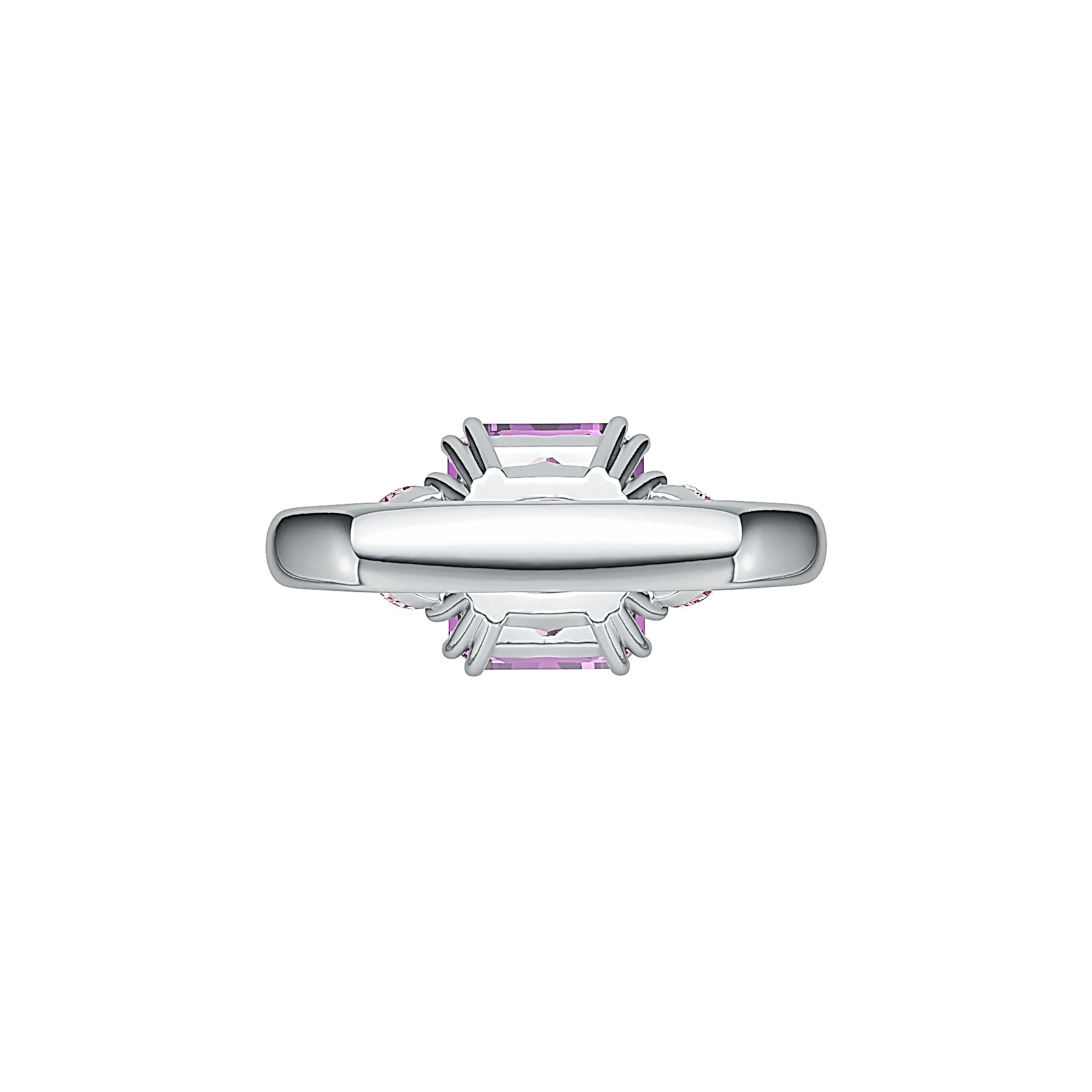 Sterling Silver Semi Mount Ring Setting Emerald OCT 10X8MM HT 5X5MM DHJ