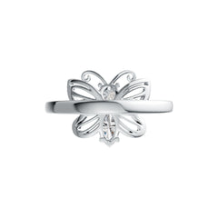 Sterling Silver Semi Mount Ring Setting Marquise MQ 8X4mm RD 4X4mm DHJ