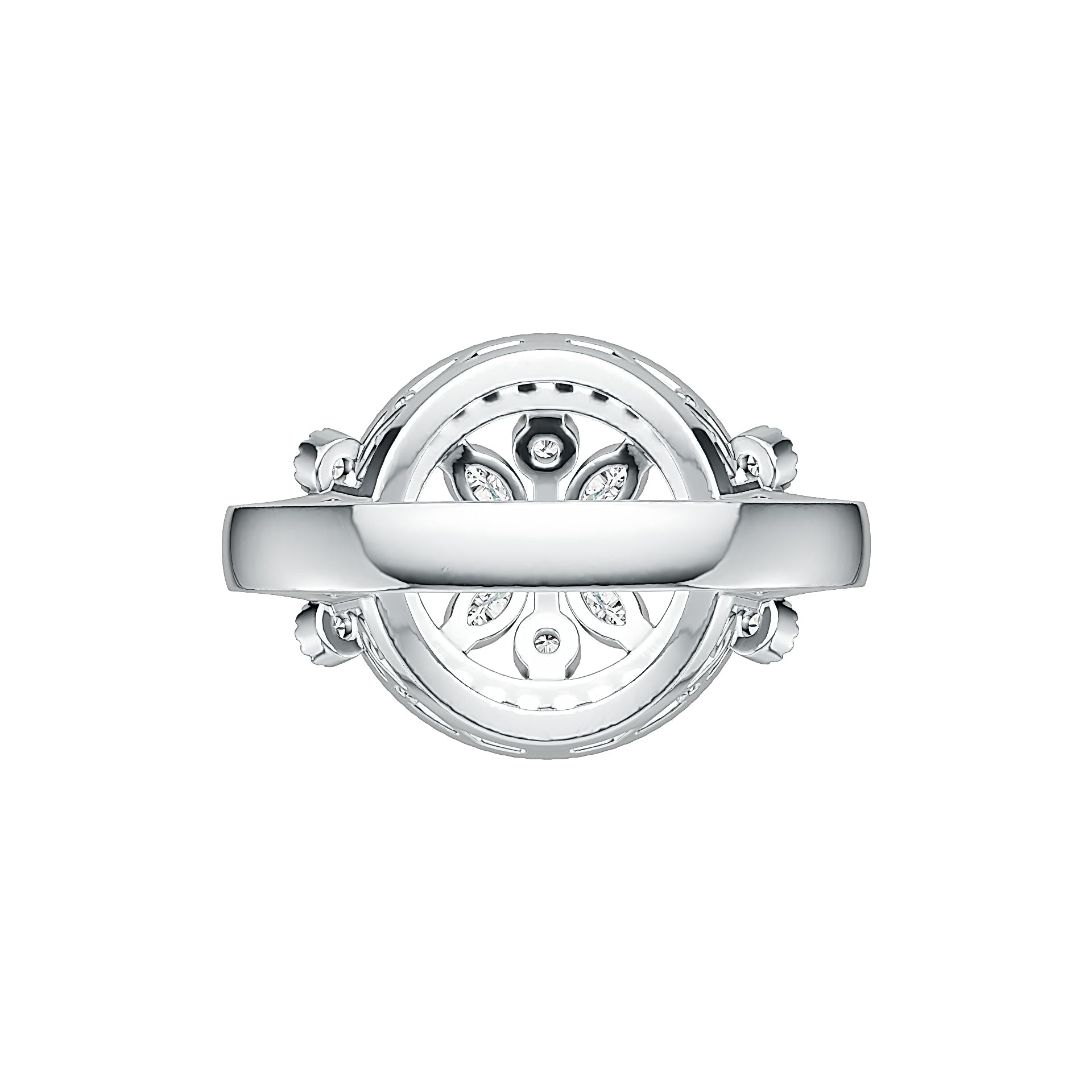 Sterling Silver Cluster Cocktail Ring with White Topaz or Moissanite DHJ