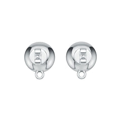 Sterling Silver Semi Mount Earrings Setting Round RD 7.5mm Cabochon DHJ