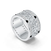 Men's 10K Gold CVD Diamond Ring Roudn RD 2x2mm Victorian Baroque