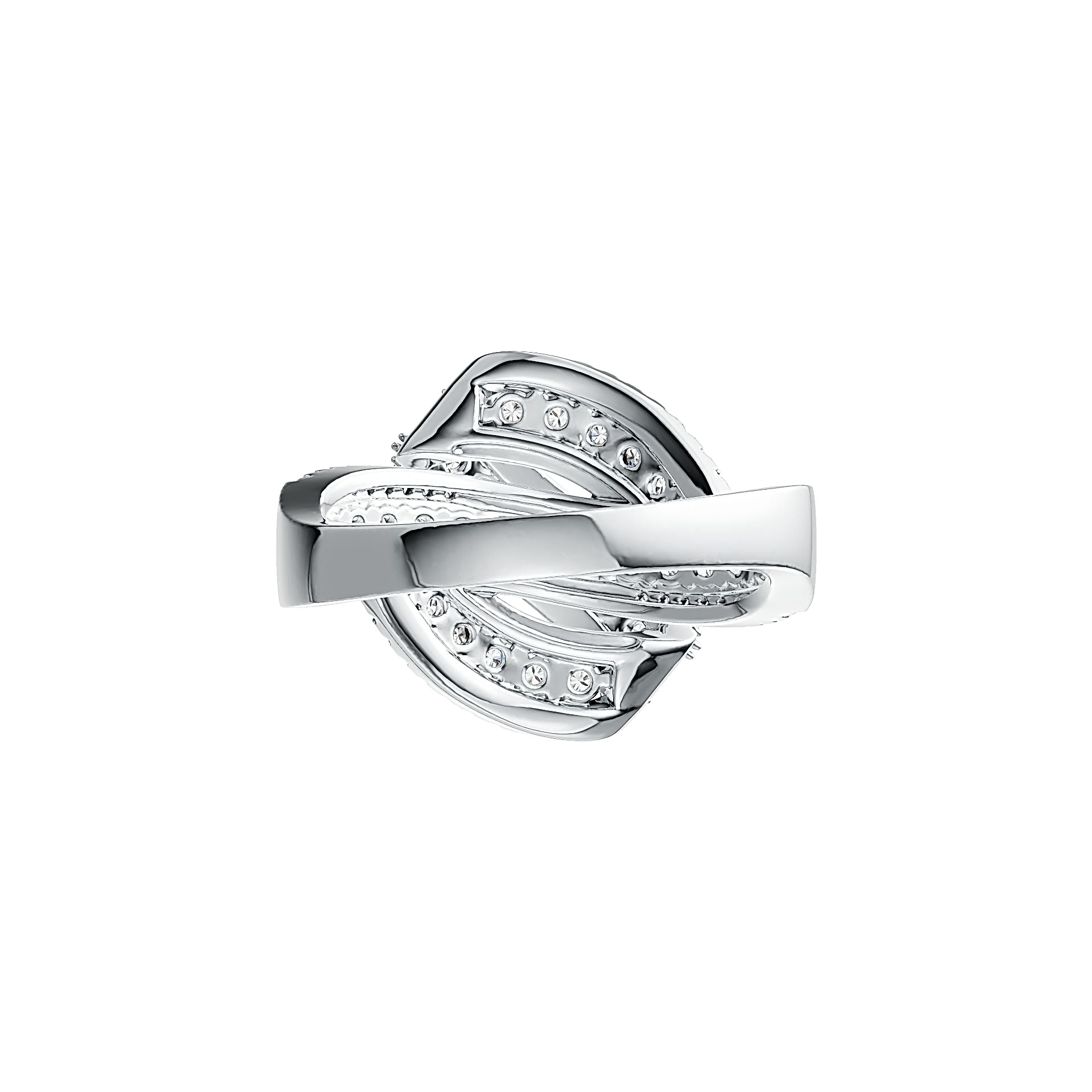 Sterling Silver Bypass Crossover Ring with White Topaz or Moissanite - Syzjewelry
