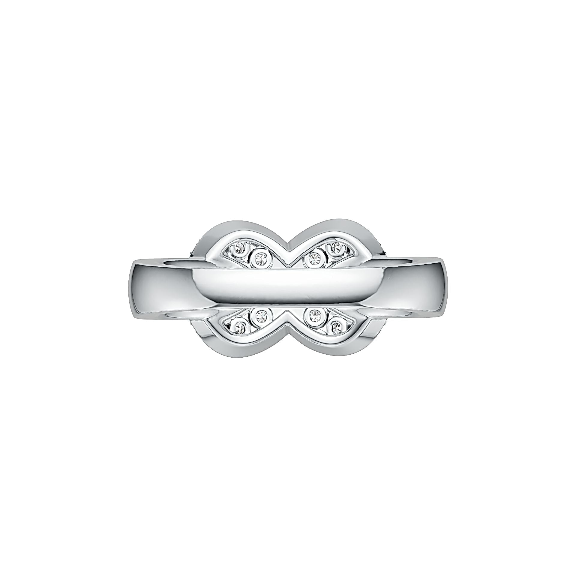 Sterling Silver Infinity Ring with White Topaz or Moissanite - Syzjewelry