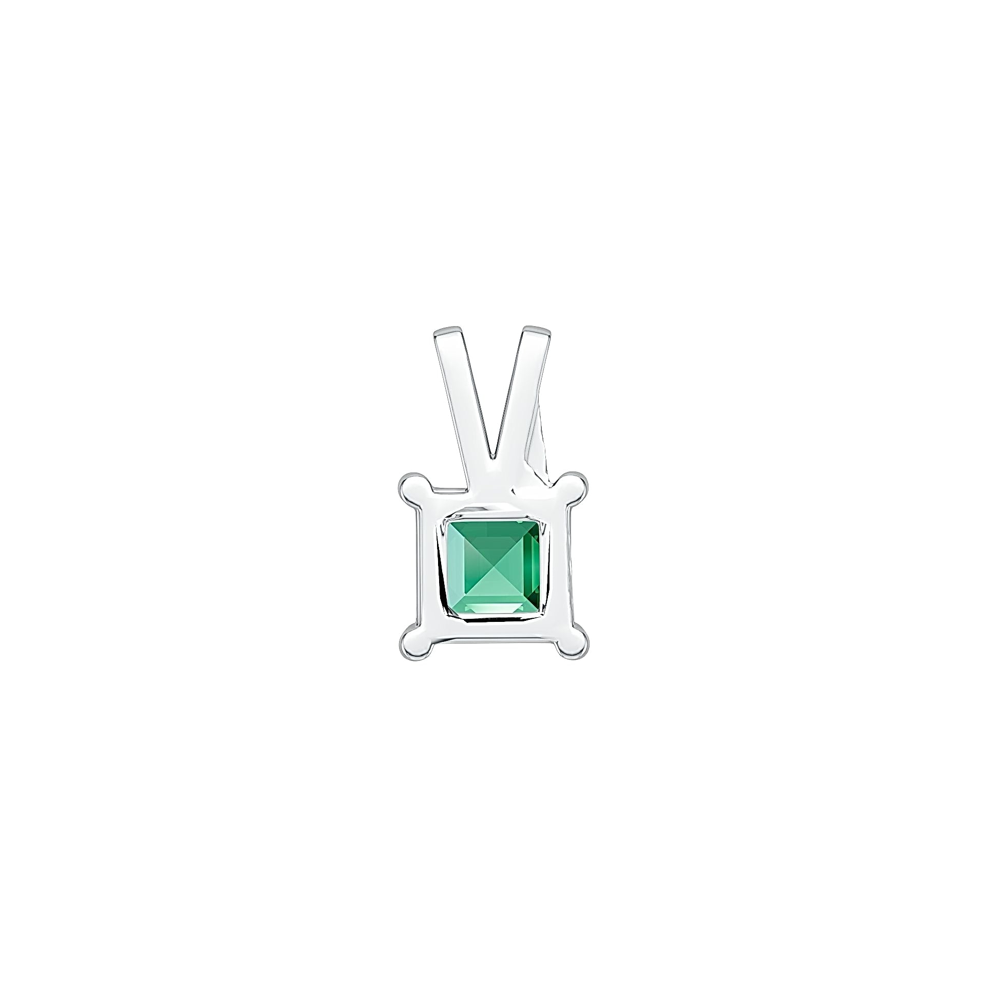 Sterling Silver Semi Mount Pendant Setting Princess SQ 5x5mm DHJ