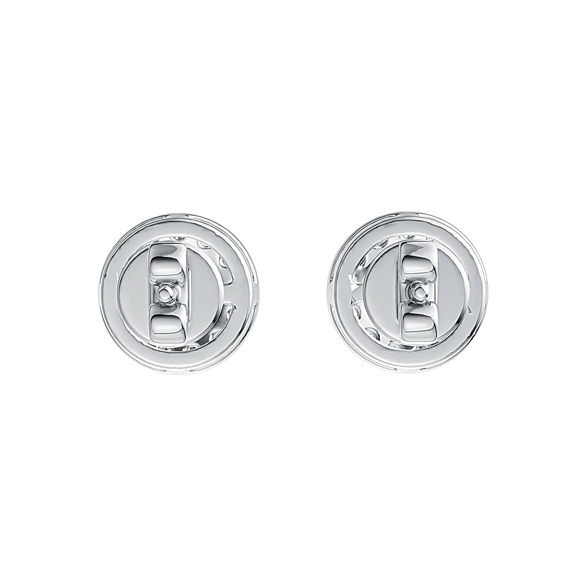 Sterling Silver Stud Earrings Round Shape with White Topaz or Moissanite - Syzjewelry