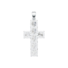 Sterling Silver Semi Mount Pendant Setting Cushion CU 7X7mm Cross Theme DHJ