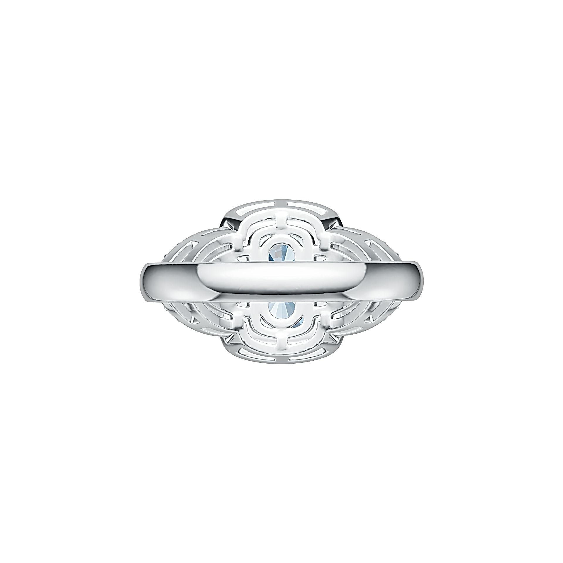 Sterling Silver Semi Mount Ring Setting Cushion CU 10.5X8MM TRI 5X5MM DHJ