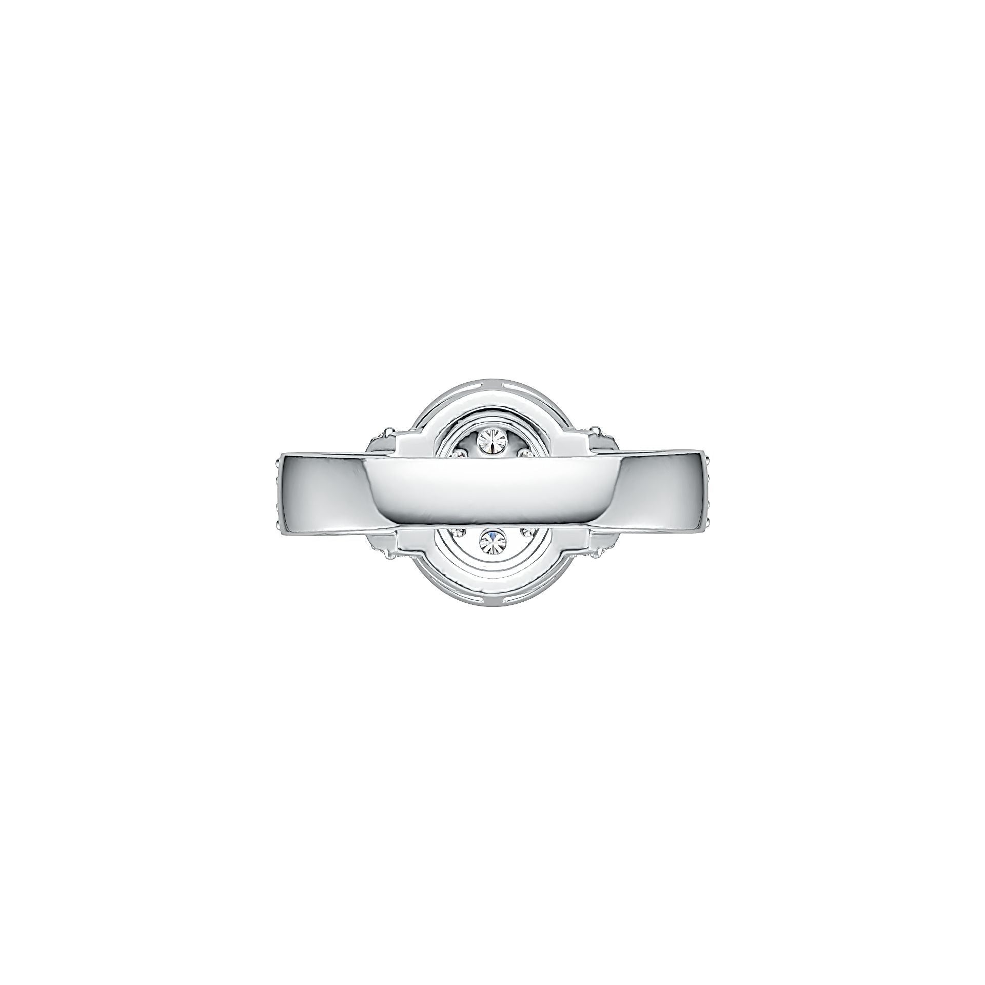 Sterling Silver Halo Ring Split Shank with White Topaz or Moissanite - Syzjewelry