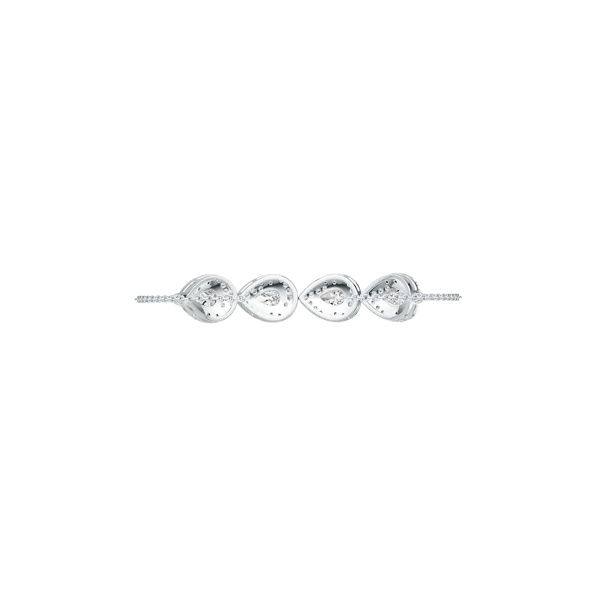 Sterling Silver Semi Mount Bracelet Setting Pear PE 7X5mm DHJ