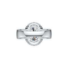 Sterling Silver Semi Mount Ring Setting Oval OV 10X8mm Halo DHJ