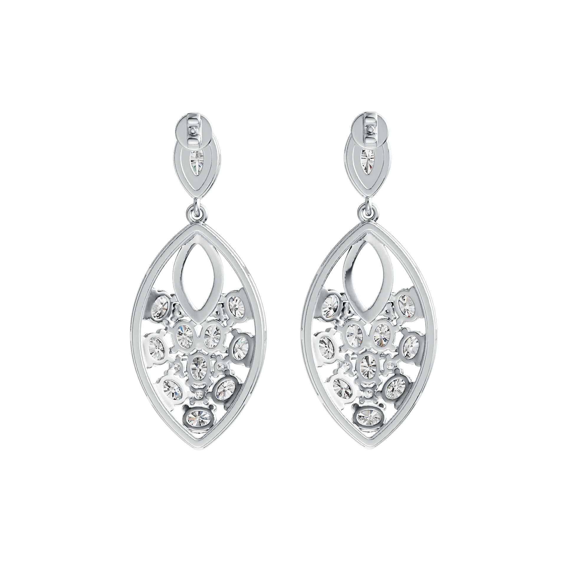 Sterling Silver Semi Mount Earrings Setting Marquise MQ 6X3mm OV 4X3mm DHJ