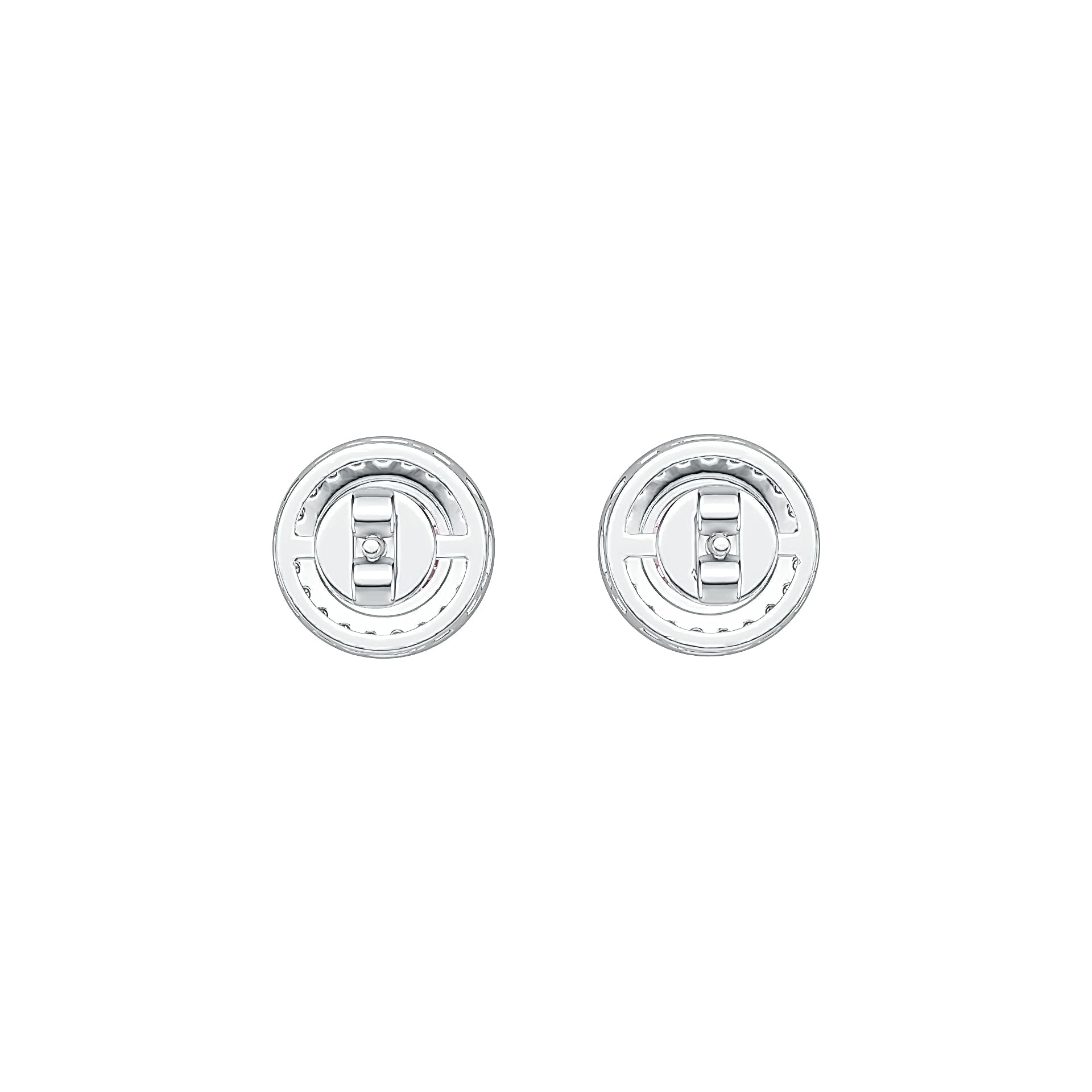 Sterling Silver Semi Mount Earrings Setting Round RD 7x7mm Halo DHJ
