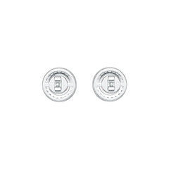 Sterling Silver Semi Mount Earrings Setting Round RD 7x7mm Halo DHJ