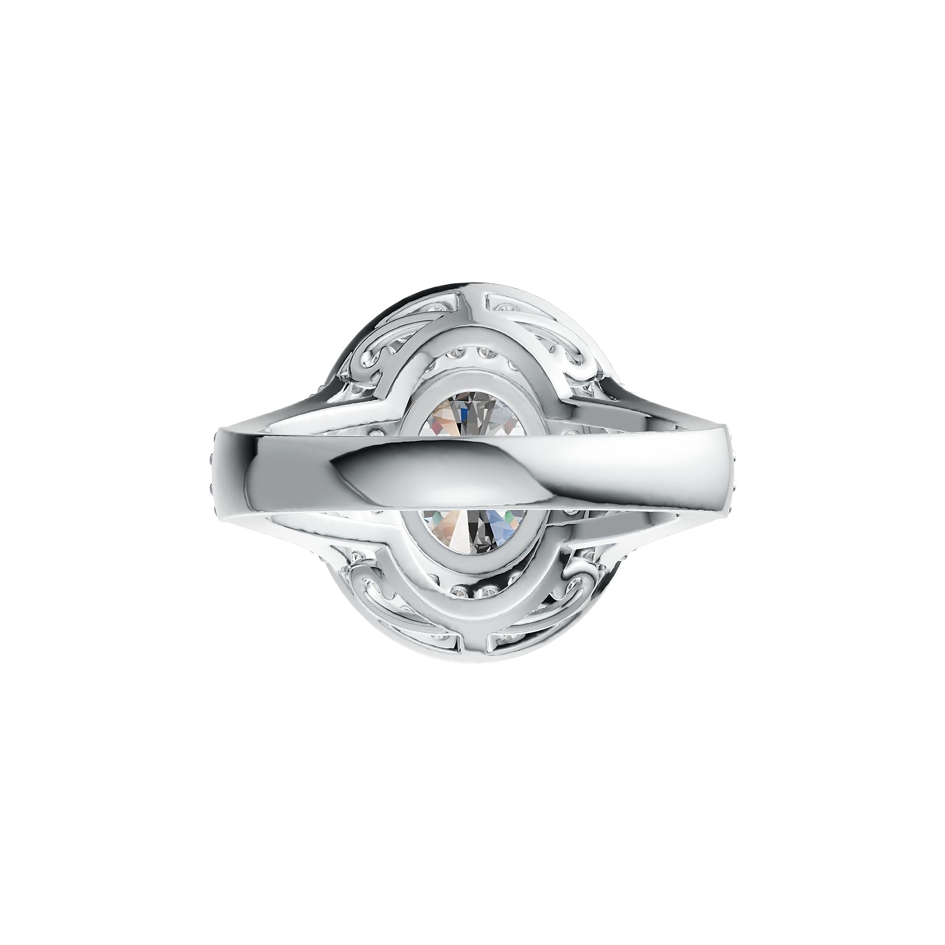 Sterling Silver Semi Mount Ring Setting Oval OV 10X8mm Halo Split Shank DHJ